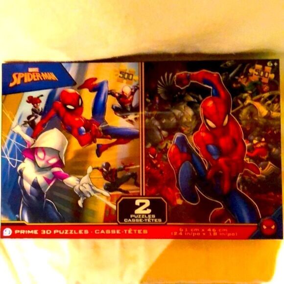 New marvel spider man prime 3D twin pack lenticular puzzles of 500 pcs each - Picture 1 of 8